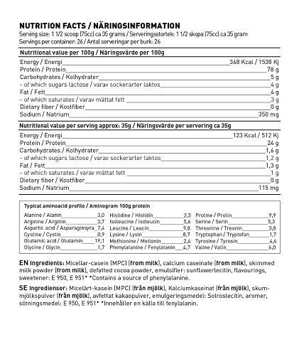 Swedish Supplements Casein Royal 900 g | Casein Protein Pulver