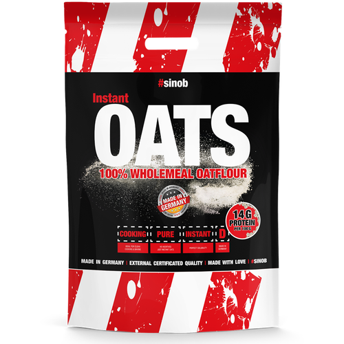 Sinob Instant Oats 4000g – Fein gemahlene Haferflocken für Shakes & Porridge