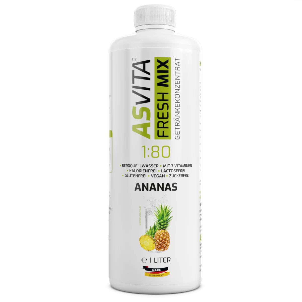 Asvita Fresh Mix 1:80 – zuckerfreier Getränkesirup 1L