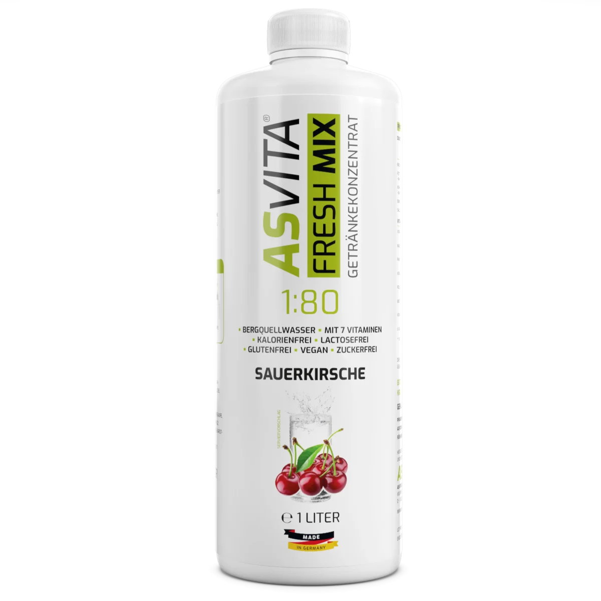Asvita Fresh Mix 1:80 – zuckerfreier Getränkesirup 1L