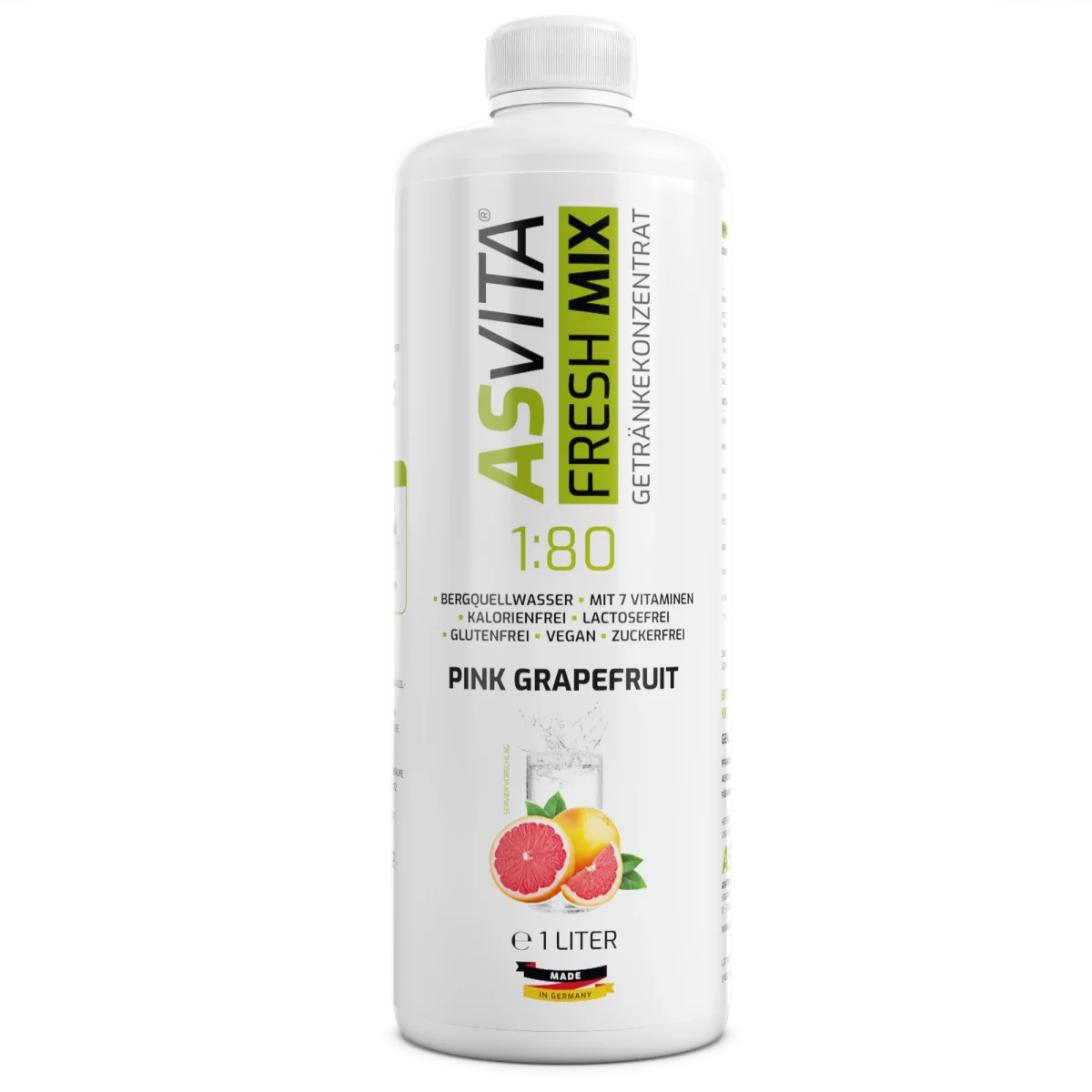 Asvita Fresh Mix 1:80 – zuckerfreier Getränkesirup 1L