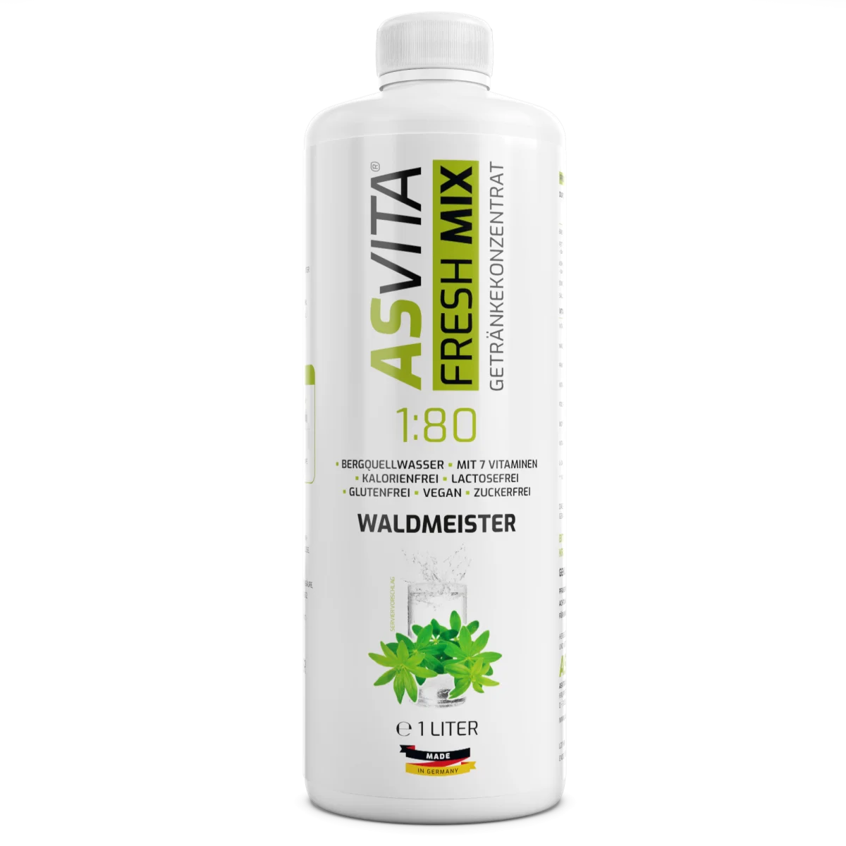 Asvita Fresh Mix 1:80 – zuckerfreier Getränkesirup 1L
