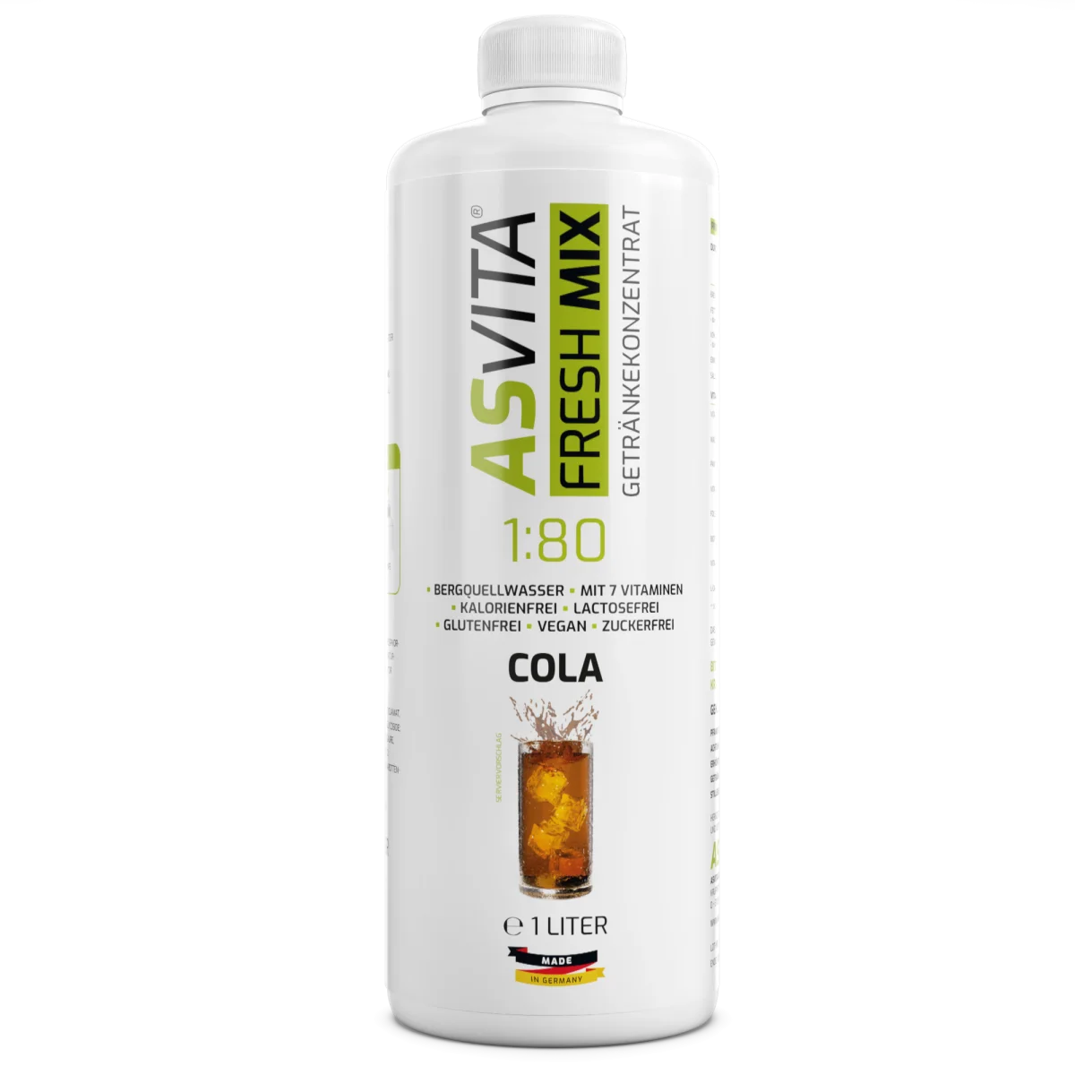 Asvita Fresh Mix 1:80 – zuckerfreier Getränkesirup 1L