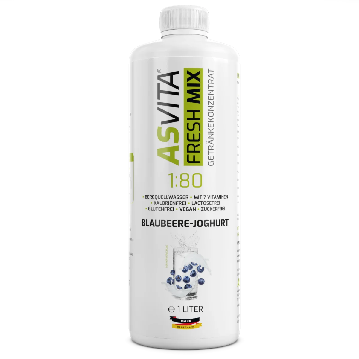 Asvita Fresh Mix 1:80 – zuckerfreier Getränkesirup 1L