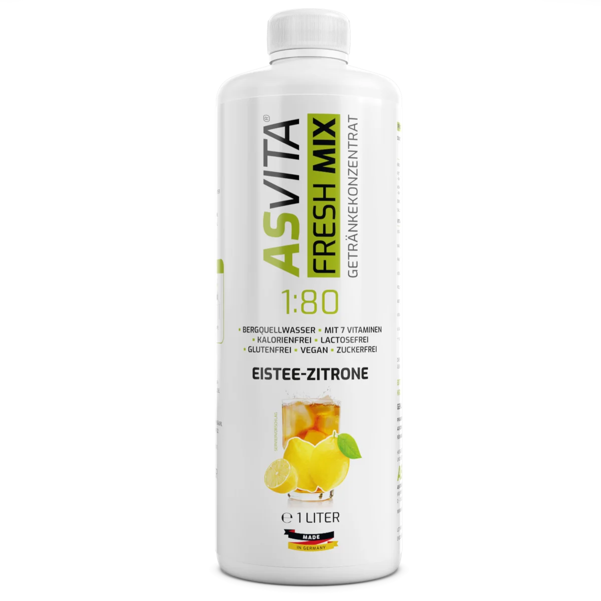 Asvita Fresh Mix 1:80 – zuckerfreier Getränkesirup 1L