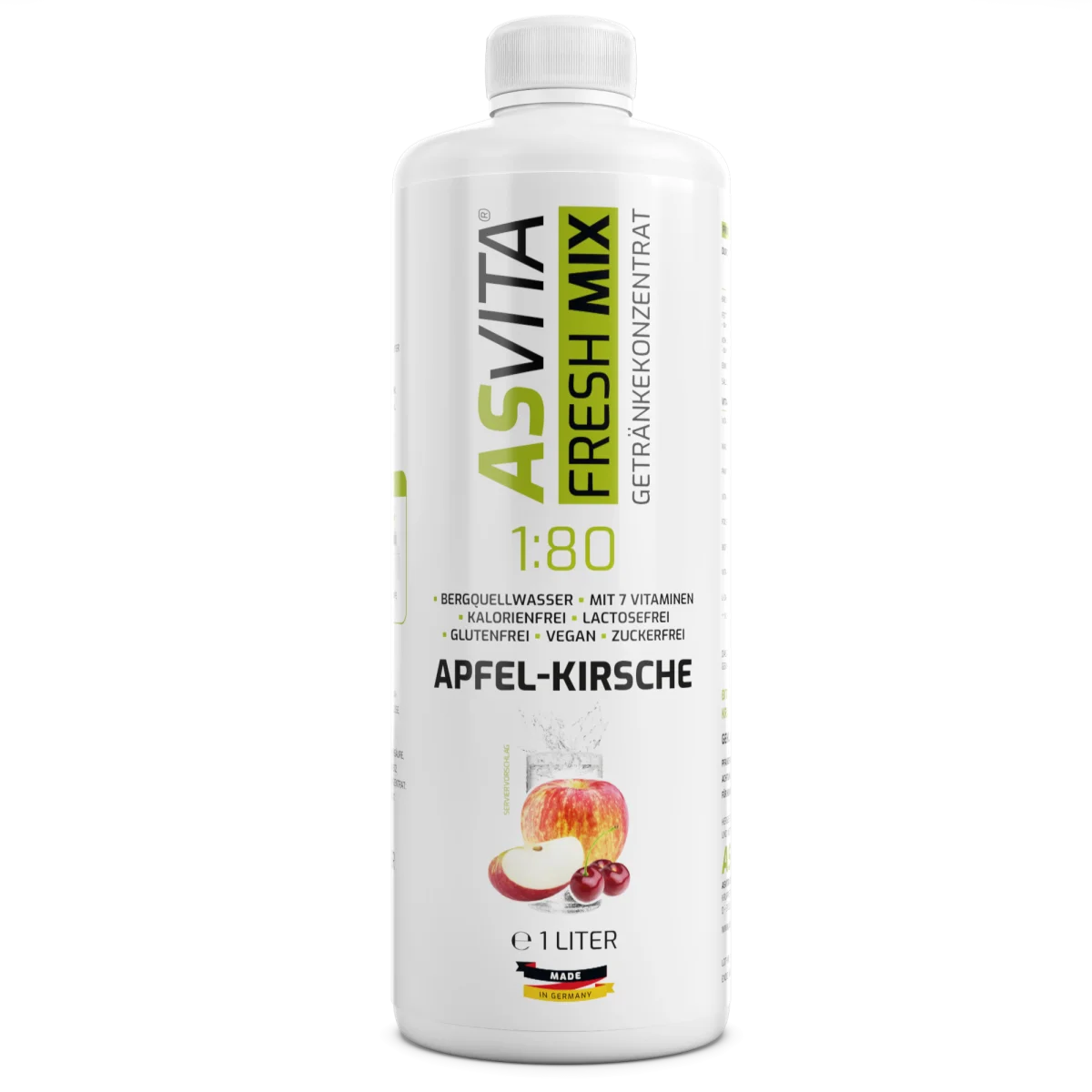 Asvita Fresh Mix 1:80 – zuckerfreier Getränkesirup 1L