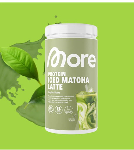More Protein Iced Matcha Latte 500 g | Matcha Protein Drink mit Koffein
