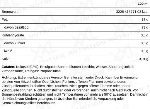 XXL Nutrition Perfect Cooking Spray 200 ml | Ölspray zum Braten & Backen