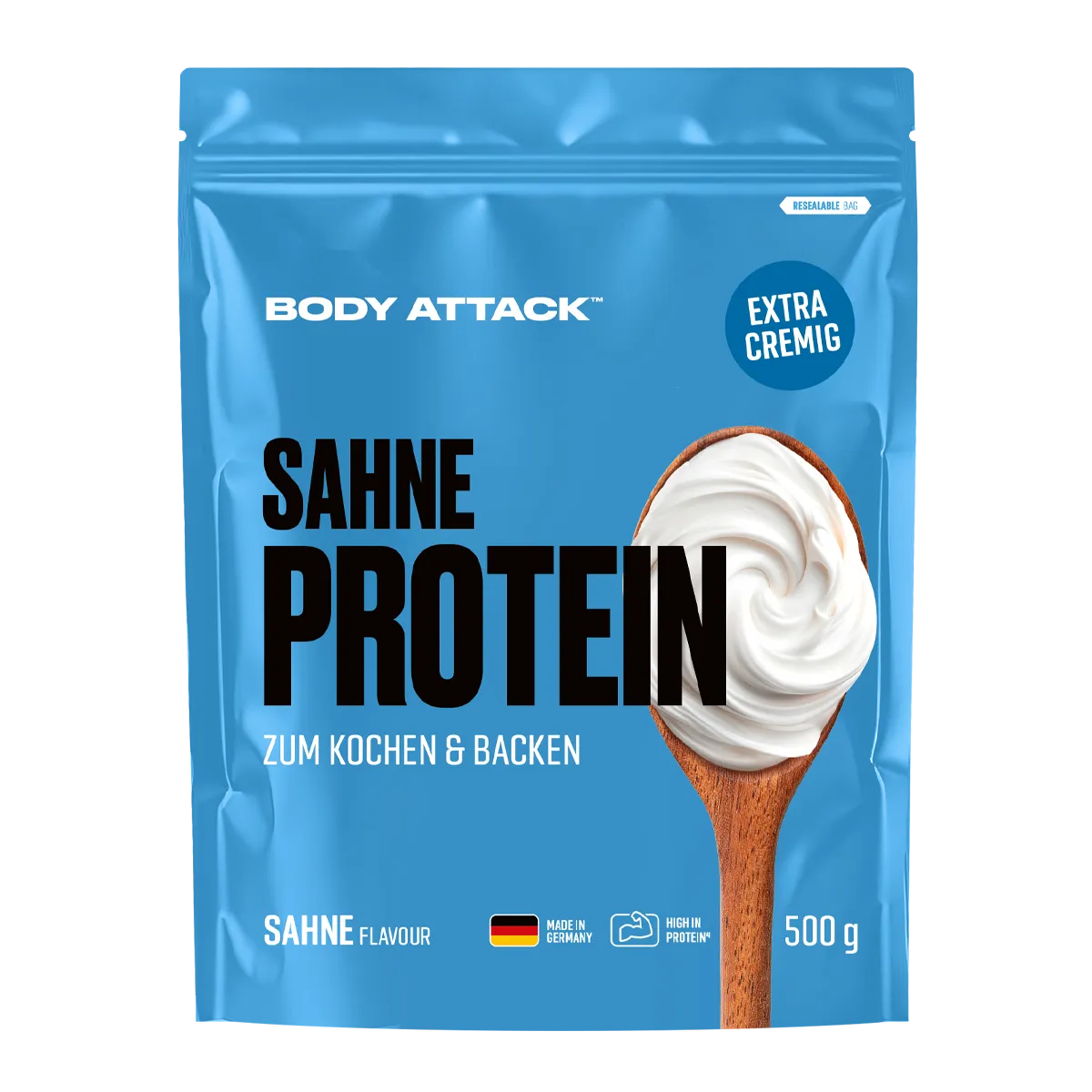 Body Attack Sahne Protein 500 g | Protein Sahne zum Kochen & Backen