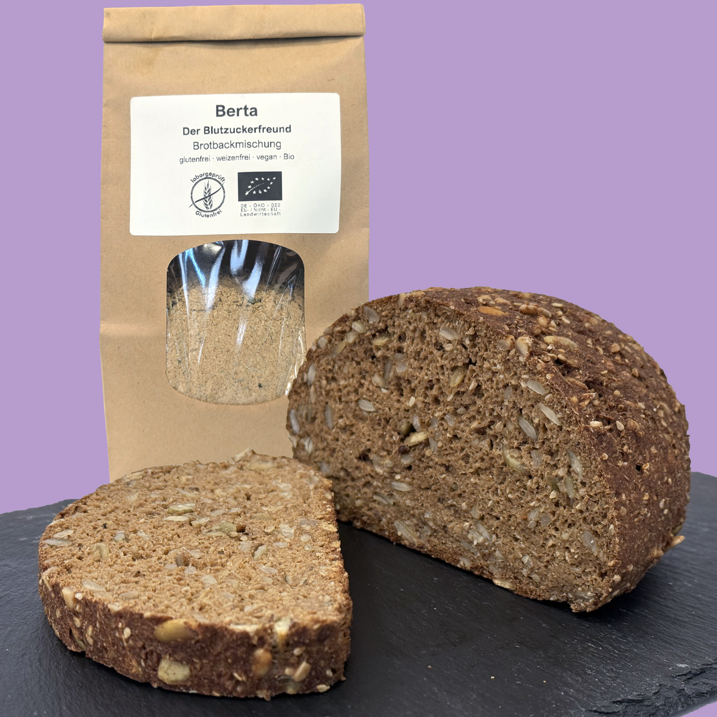 BERTA - der Blutzuckerfreund - glutenfreie Bio-Brotgbackmischung
